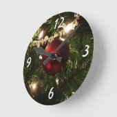 Weihnachtsbaum I Urlaub Hübsch grün und rot Runde Wanduhr (Winkel)