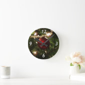 Weihnachtsbaum I Urlaub Hübsch grün und rot Runde Wanduhr (Zuhause)