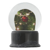 Weihnachtsbaum I Urlaub Hübsch grün und rot Schneekugel (Rückseite)