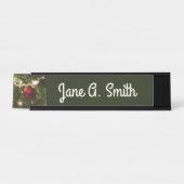 Weihnachtsbaum I Urlaub Hübsch grün und rot Schreibtischnamensplakette (Vorderseite )