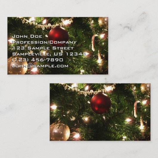 Weihnachtsbaum I Urlaub Hübsch grün und rot Visitenkarte (Vorne/Hinten)
