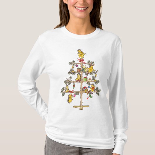 Weihnachtsbaum Igel T-Shirt (Vorderseite)