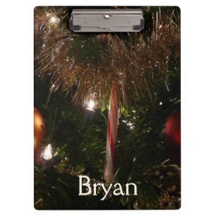 Weihnachtsbaum II Feiertage Rot und Gold Klemmbrett