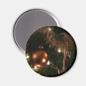 Weihnachtsbaum II Feiertage Rot und Gold Magnet (Vorderseite/Rückseite)