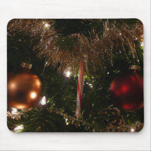 Weihnachtsbaum II Feiertage Rot und Gold Mousepad