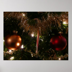 Weihnachtsbaum II Holiday Rot und Gold Poster