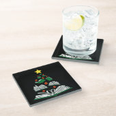 Weihnachtsbaum III Glasuntersetzer (Schrägansicht)