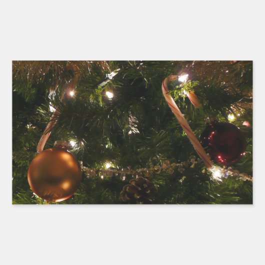 Weihnachtsbaum III Urlaubsszene Rechteckiger Aufkleber (Vorderseite)