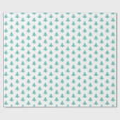 Weihnachtsbaum Ikonisches Muster Aquamarin/weiß Geschenkpapier (Flach)