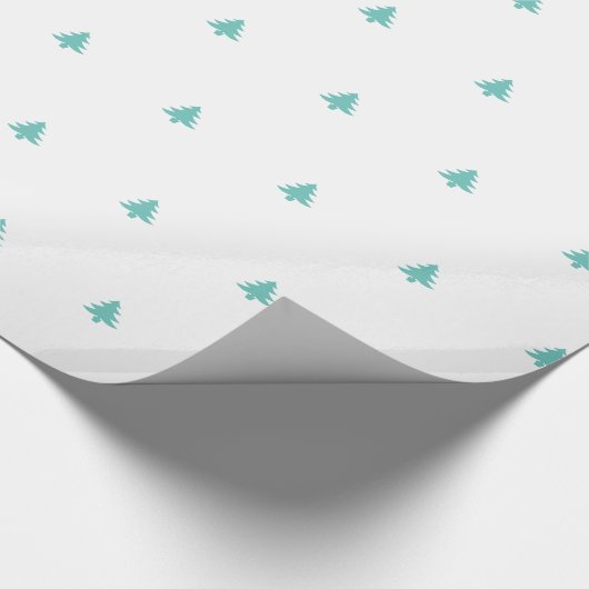 Weihnachtsbaum Ikonisches Muster Aquamarin/weiß Geschenkpapier (Ecke)