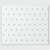 Weihnachtsbaum Ikonisches Muster Aquamarin/weiß Geschenkpapier (Flach)