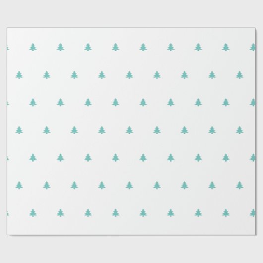 Weihnachtsbaum Ikonisches Muster Aquamarin/weiß Geschenkpapier (Flach)