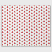 Weihnachtsbaum Ikonisches Muster Festival Rot/Weiß Geschenkpapier (Flach)