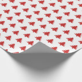 Weihnachtsbaum Ikonisches Muster Festival Rot/Weiß Geschenkpapier (Ecke)