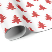 Weihnachtsbaum Ikonisches Muster Festival Rot/Weiß Geschenkpapier (Rolleneckpunkt)