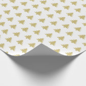 Weihnachtsbaum Ikonisches Muster Festivals Gold/We Geschenkpapier (Ecke)