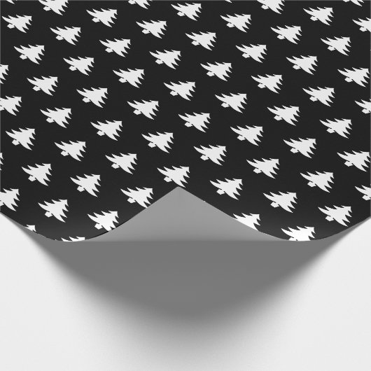 Weihnachtsbaum Ikonisches Muster festlich schwarz/ Geschenkpapier (Ecke)