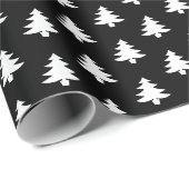 Weihnachtsbaum Ikonisches Muster festlich schwarz/ Geschenkpapier (Rolleneckpunkt)