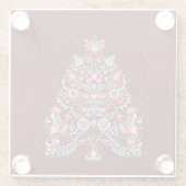 Weihnachtsbaum-Illustration Glasuntersetzer (Rückseite)