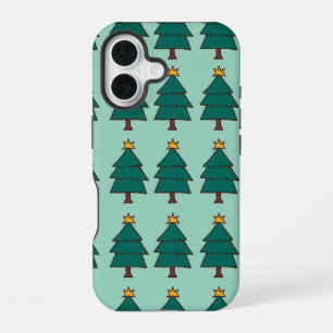 Weihnachtsbaum-Illustration  iPhone 16 Hülle