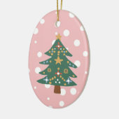 Weihnachtsbaum Illustration Keramik Ornament (Links)