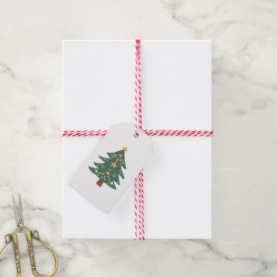 Weihnachtsbaum-Illustration Klassische Geschenketi Geschenkanhänger