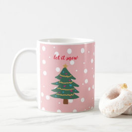 Weihnachtsbaum-Illustration Lassen Sie es Schnee K Kaffeetasse