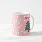 Weihnachtsbaum-Illustration Lassen Sie es Schnee K Kaffeetasse (VorderseiteRechts)