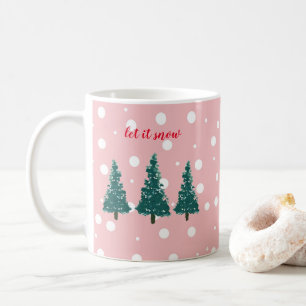Weihnachtsbaum-Illustration Lassen Sie es Schnee K Kaffeetasse