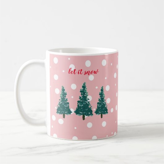 Weihnachtsbaum-Illustration Lassen Sie es Schnee K Kaffeetasse (Links)