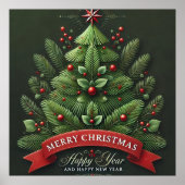 Weihnachtsbaum-Illustration Poster (Vorne)