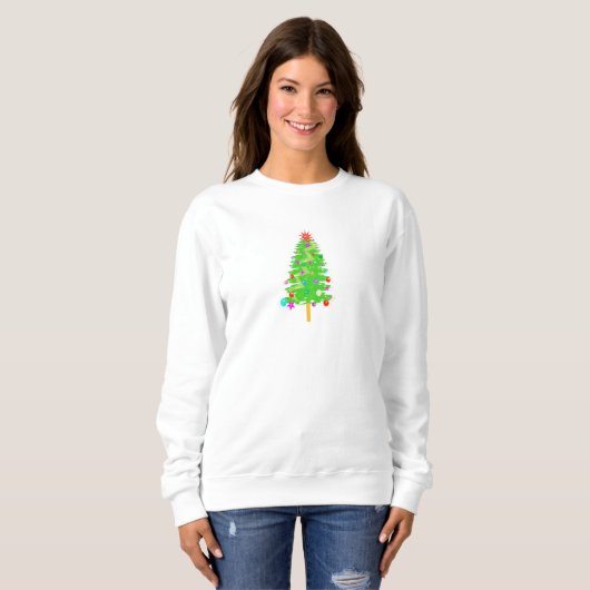 Weihnachtsbaum Illustration Sweatshirt (Vorne ganz)