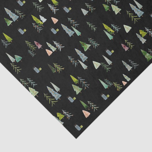 Weihnachtsbaum Illustration Wasserfarbe Seidenpapier (Ausschnitt)