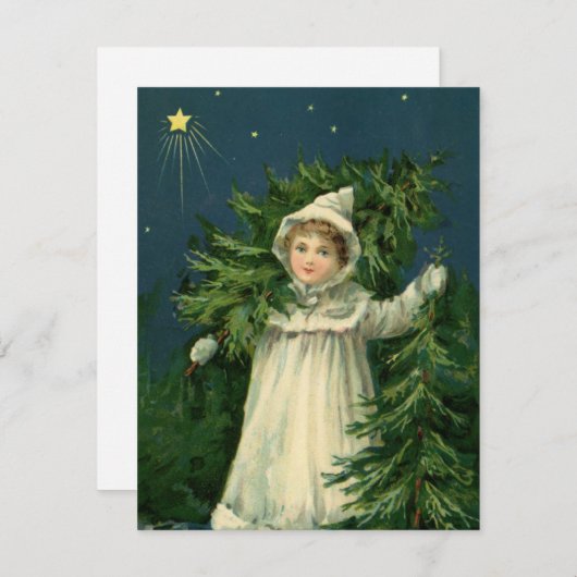 Weihnachtsbaum-Illustrationskarte Feiertagskarte (Vorne/Hinten)