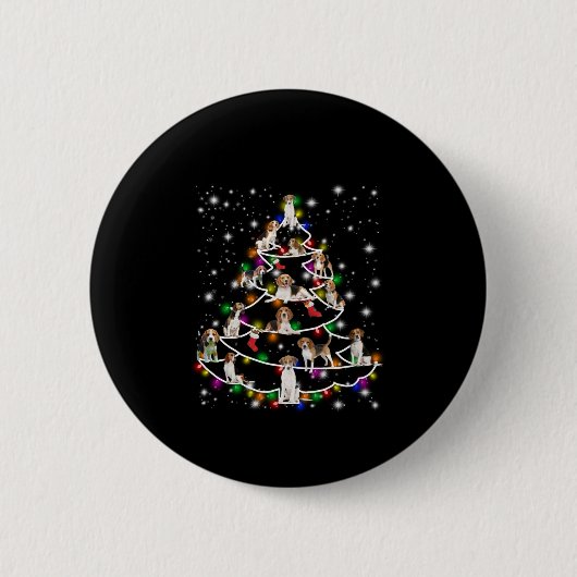 Weihnachtsbaum im Beagle mit leuchtendem Licht bed Button (Vorderseite)