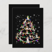 Weihnachtsbaum im Beagle mit leuchtendem Licht bed Dankeskarte (Vorne/Hinten)
