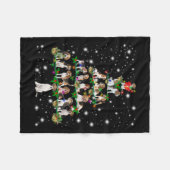 Weihnachtsbaum im Beagle mit leuchtendem Licht bed Fleecedecke (Vorderseite (Horizontal))