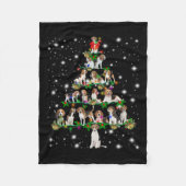 Weihnachtsbaum im Beagle mit leuchtendem Licht bed Fleecedecke (Vorderseite)