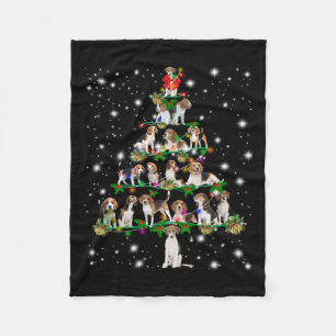 Weihnachtsbaum im Beagle mit leuchtendem Licht bed Fleecedecke
