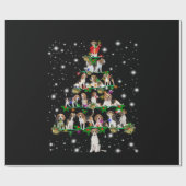 Weihnachtsbaum im Beagle mit leuchtendem Licht bed Geschenkpapier (Flach)