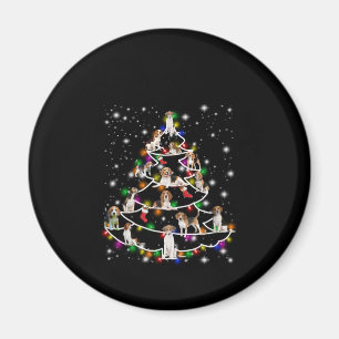 Weihnachtsbaum im Beagle mit leuchtendem Licht bed Magnet