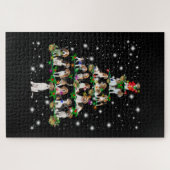 Weihnachtsbaum im Beagle mit leuchtendem Licht bed Puzzle (Horizontal)