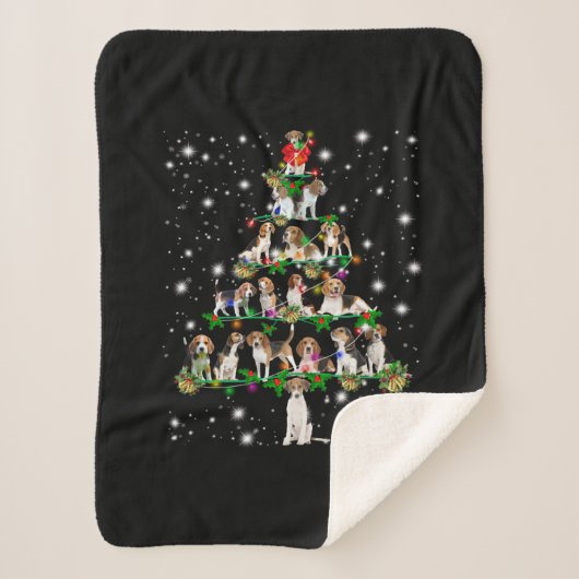 Weihnachtsbaum im Beagle mit leuchtendem Licht bed Sherpadecke (Vorderseite)