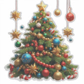 Weihnachtsbaum im Cartoon Aufkleber (Vorderseite)