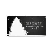 Weihnachtsbaum im Chalkboard | Winterurlaub Adressaufkleber (Vorne)