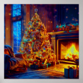 Weihnachtsbaum im Erwärmung Haus Poster (Vorne)