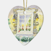 Weihnachtsbaum im Fensterdekor Keramikornament (Links)