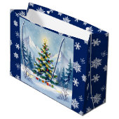 Weihnachtsbaum im Foto der Berge Große Geschenktüte (Vorderseite Schrägansicht)