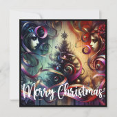 Weihnachtsbaum im gotischen Stil Feiertagskarte (Vorderseite)