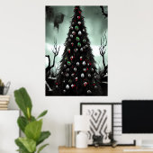 Weihnachtsbaum im Horror | Art der AI Poster (Heimbüro)